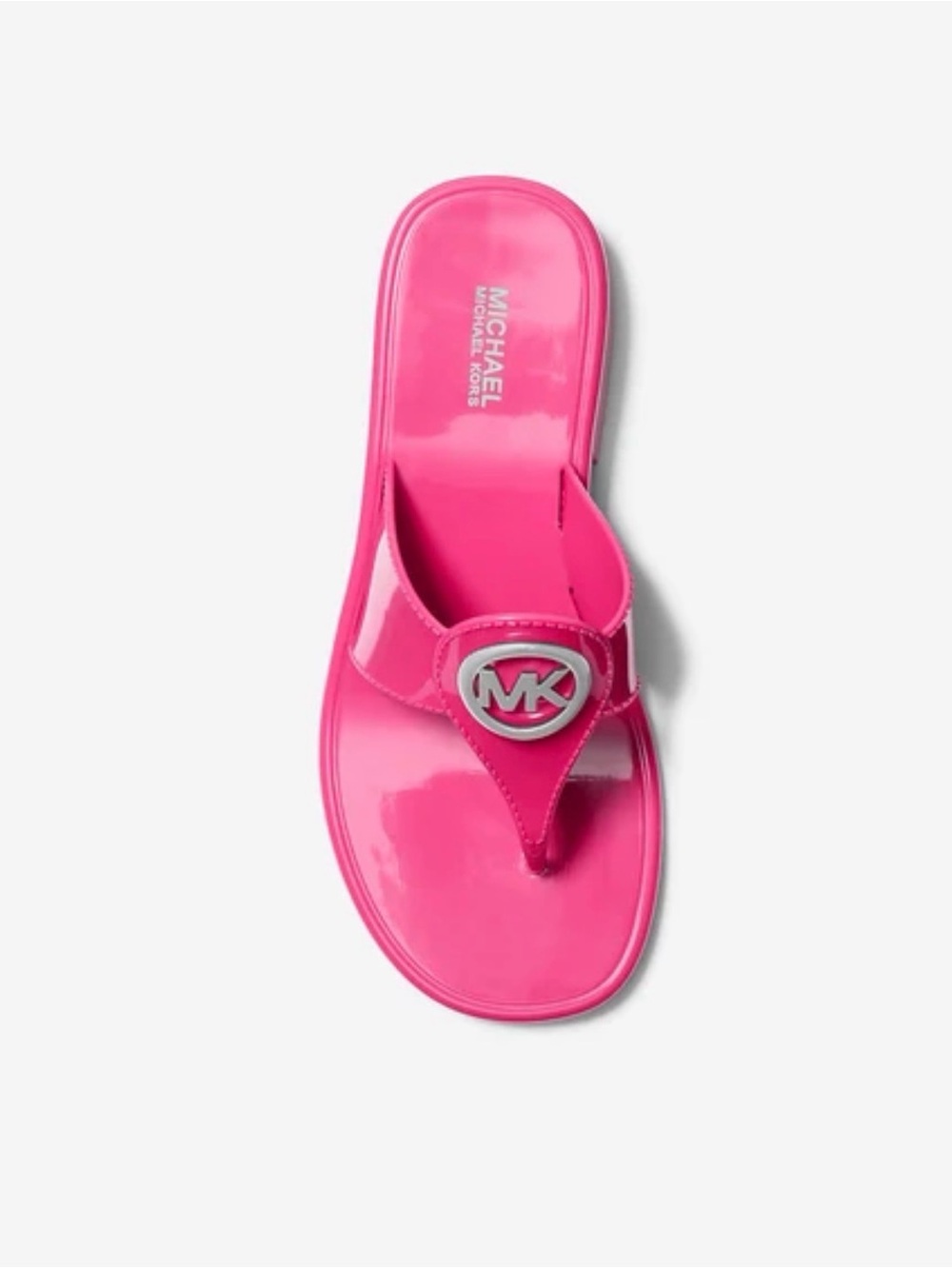 Michael Kors Hot Pink Patent MK Medallion Thong Sandal